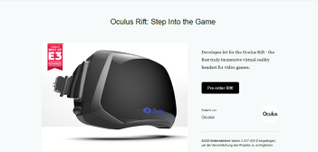 Kickstarter-Kampagne Oculus Rift